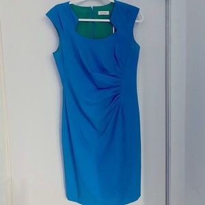 Calvin Klein Turquoise Side Cinched Dress